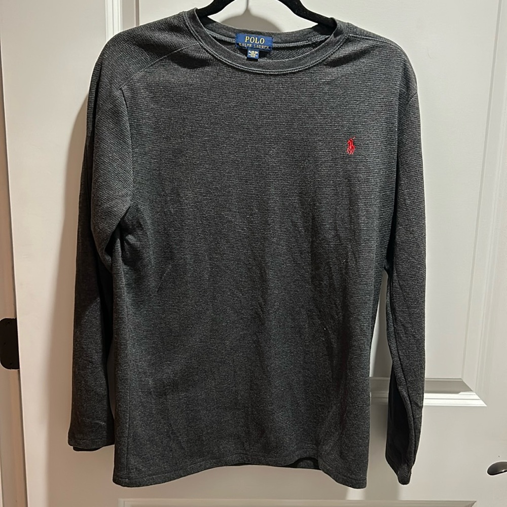 Boys Polo Ralph Lauren Grey thermal feel shirt